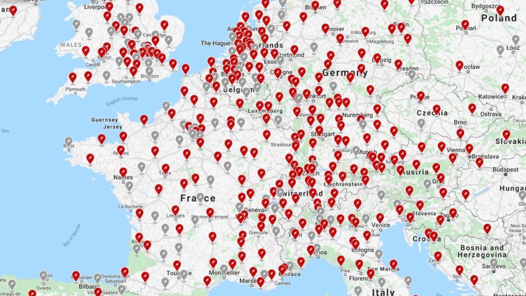 Tesla Shows Map Of Brand New Charging Stations Over Europe And USA 