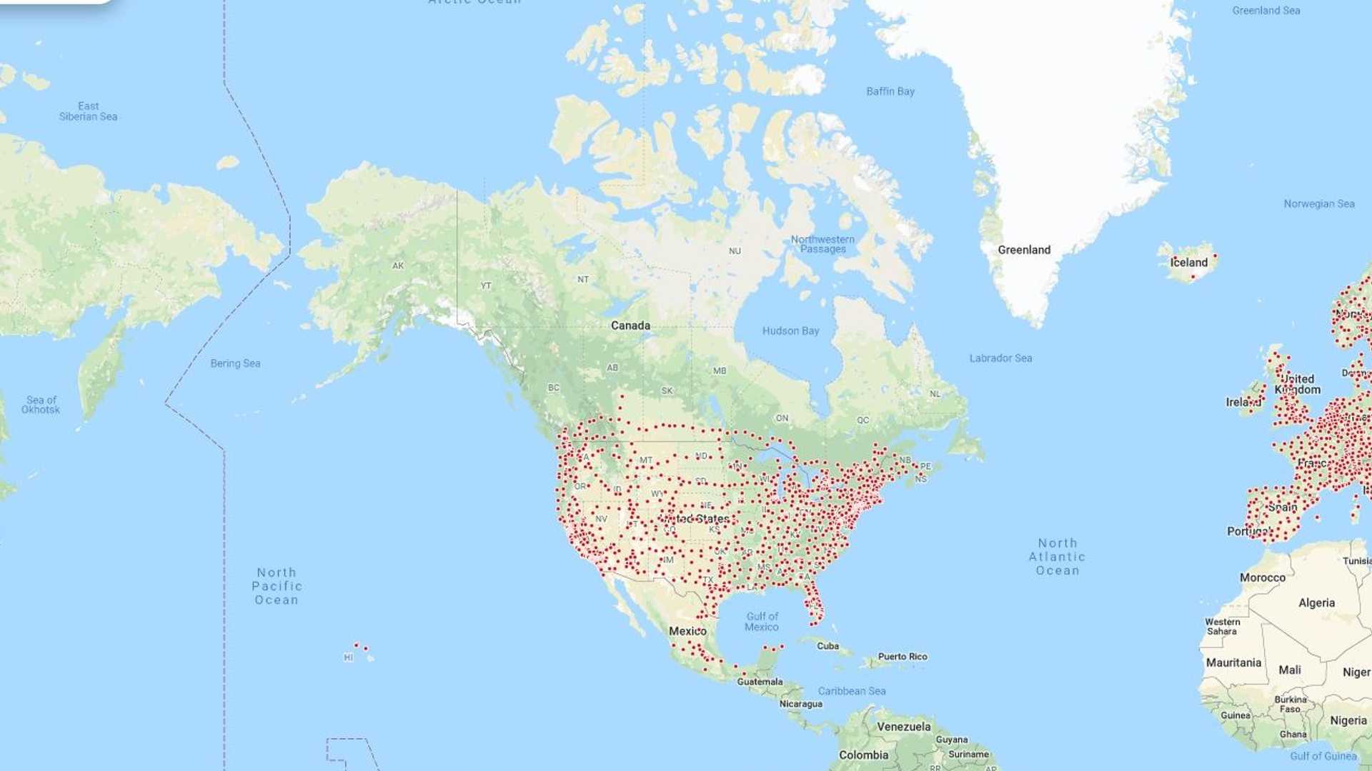 Tesla Shows Map of Brand New Charging Stations Over Europe and USA