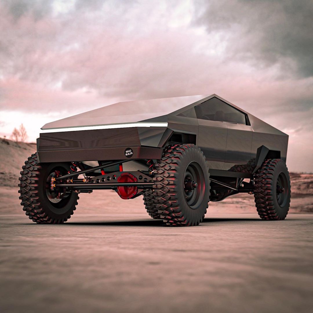 Video The electric Tesla Cybertruck imagined as a hard core military